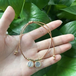 5 pcs/lot Two-Color Electroplated SAN Benito Religious Charm Adjustable Bracelets Jewelry Gold Plated Brass Handmade Bracelet