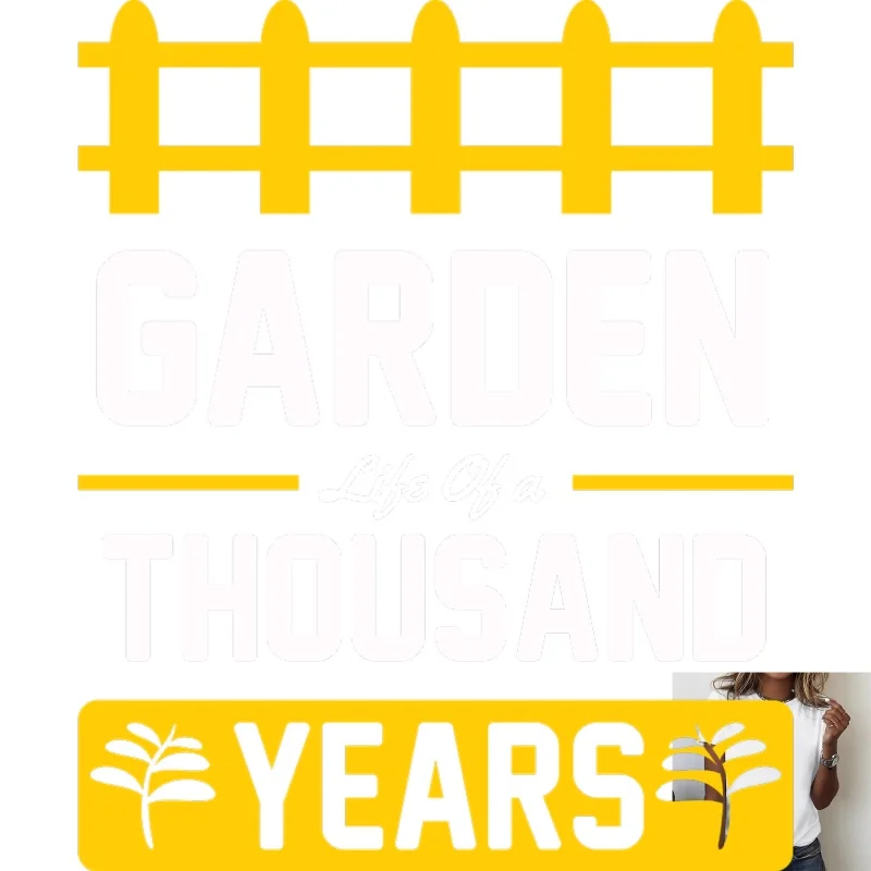Garden Garden - Themed Heat Transfer White Ink Iron - on Patch, with Fence & Plant Design, Suitable for T - shirts, Canvas Bags, - Aliexpress Deal