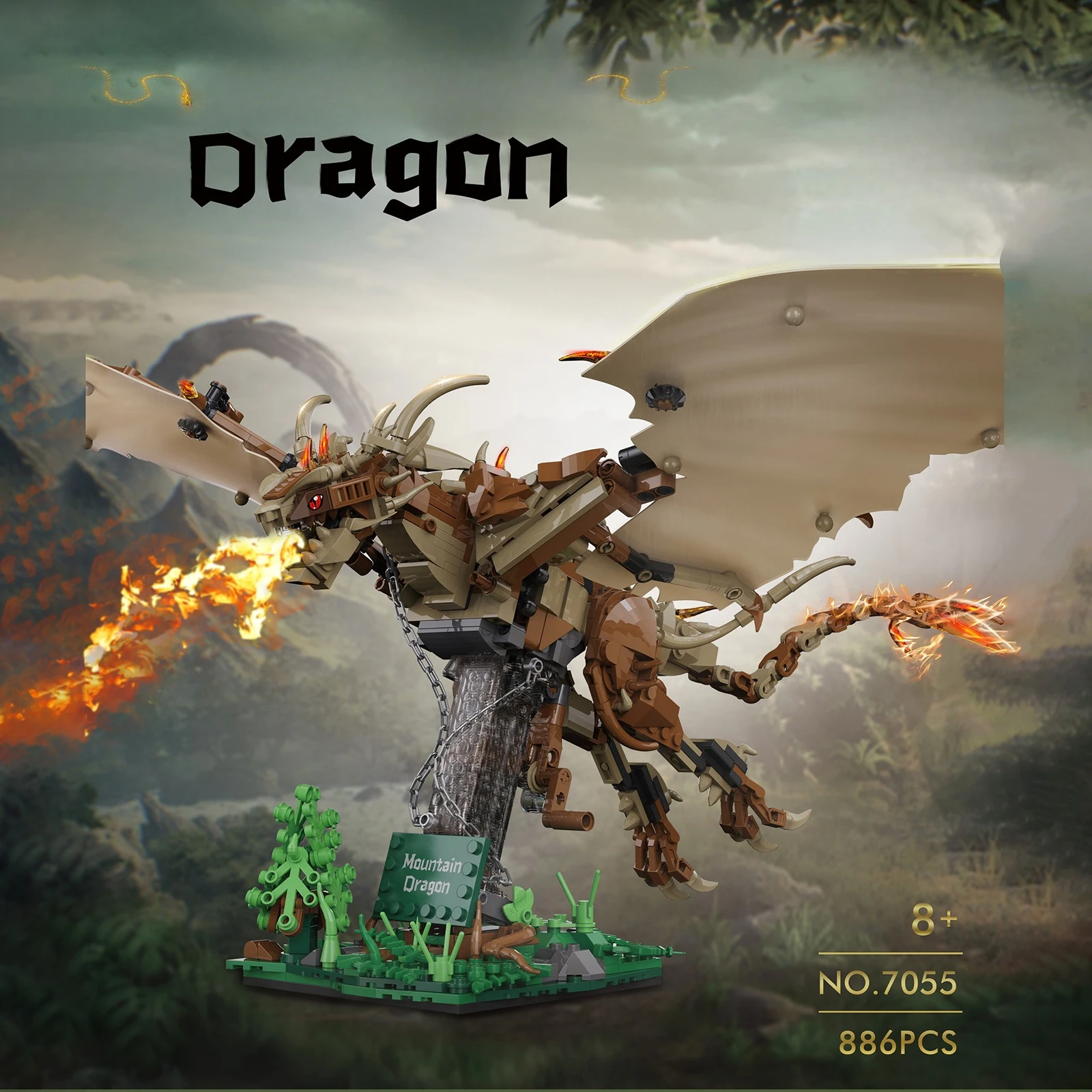 

Креативная модель летающего дракона, строительные блоки, серия фильмов, коллекционный дракон, собранные развивающие игрушки, MOC, кирпичи, сделай сам, подарки для детей