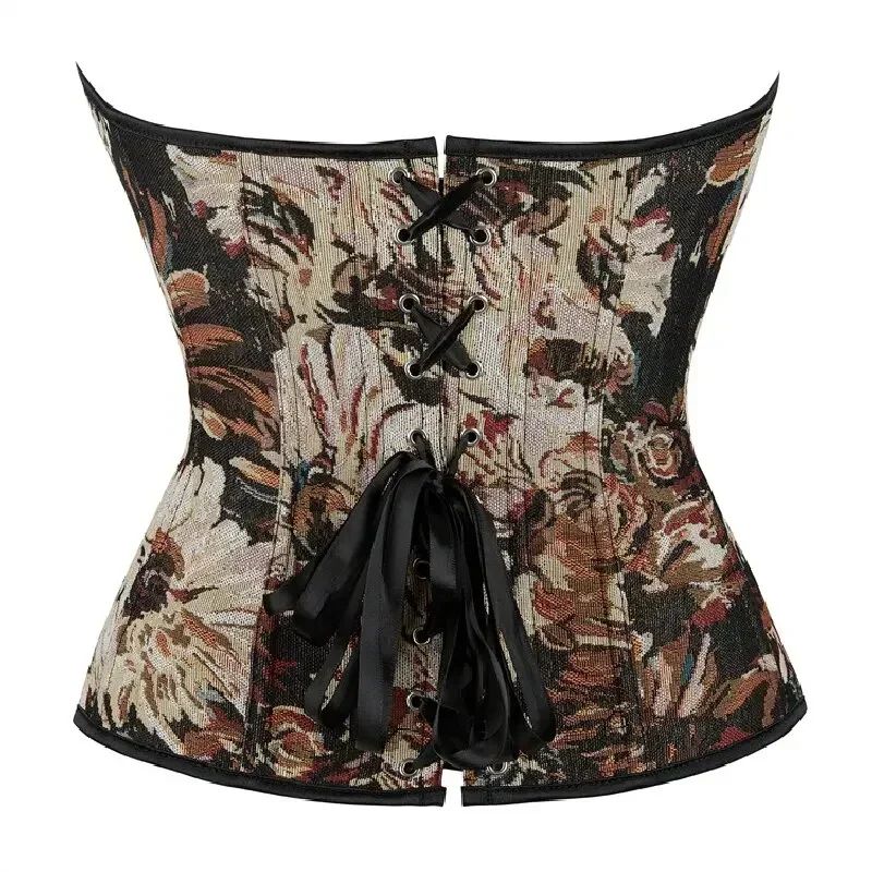 Corsets Top Sexy Women Bustier Overbust Floral Monet Oil Painting Lingerie Vintage Plus Size Korset Shapers Slimming