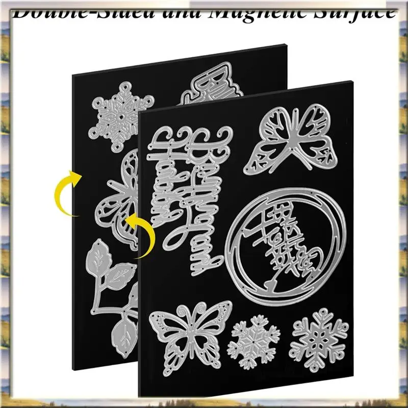 AA46 HOT-For Card Making Die Cut Magnetic Storage-40 Pieces(20 Double Sided Sheets+ 20 Storage Bag Pockets)