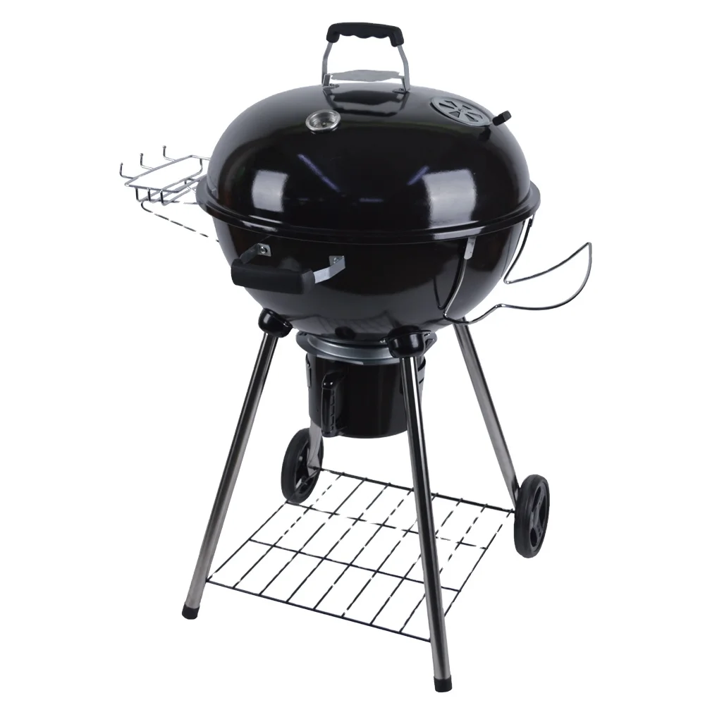 for Outdoor 22 Inch Two Wheels Portable Charcoal Barbecue Kettle Bbq Grill Apple Barbecue Grill