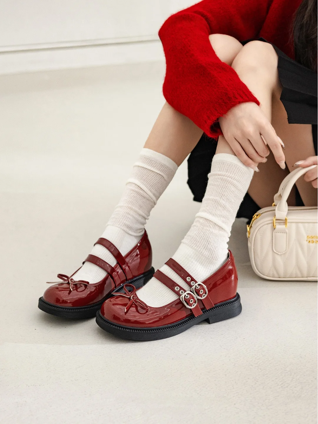 spring-2026-women's-mary-jane-shoes-red-thick-heel-double-buckle-round-head-heightening-low-cut-single-shoes-sweet-style-synt