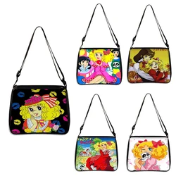 Candy Candy Anime Pattern Shoulder Bag Female 90s Vintage Cartoon Handbags for Travel Phone Purse Holder Harajuku Shopper Bags