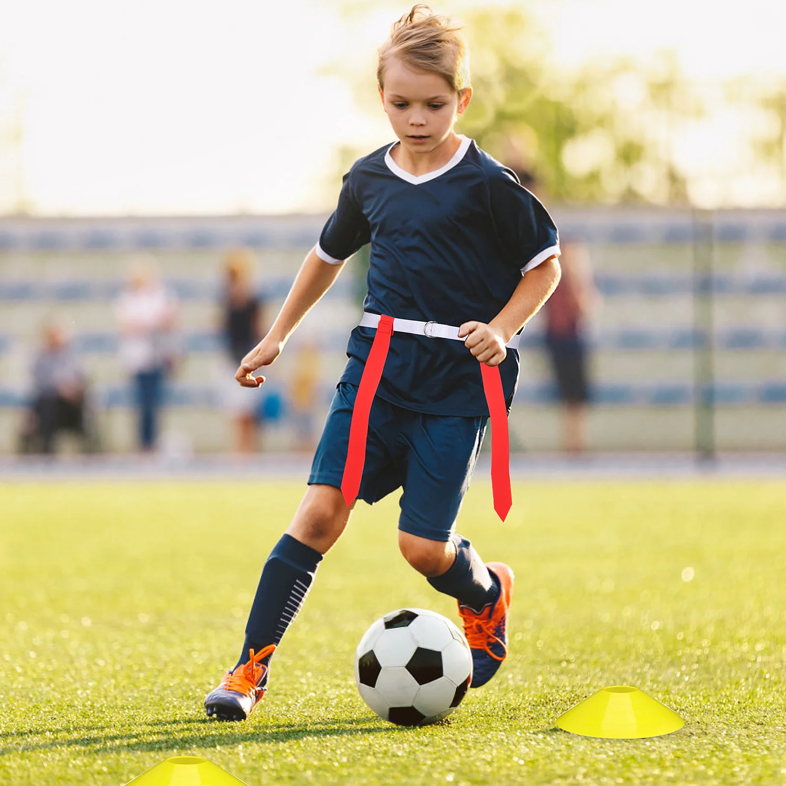 16Pcs Flag Football Training Equipment Durable Flags Belts Cones Adjustable Girth for and Adults Football Flags