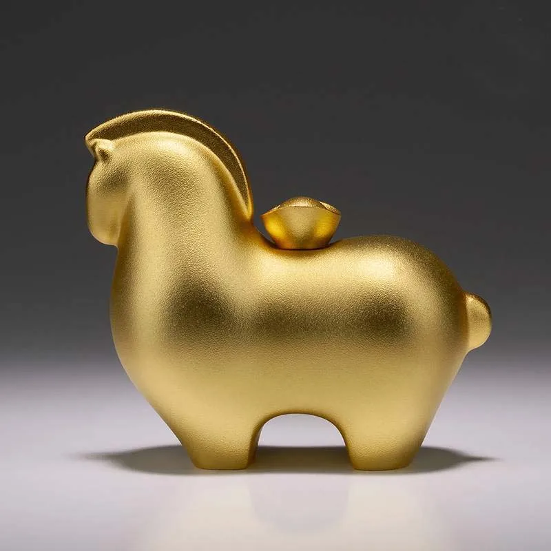 foreign business honored guest GIFT company finance officialdom High grade good luck Recruit wealth Gold Royal horse Mascot