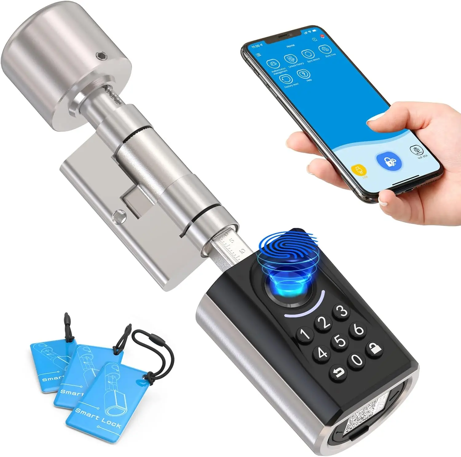 WELOCK ToucA51 Fingerprint Password Türschloss, Electronisches Fingerabdruck Pin Code Schloss mit