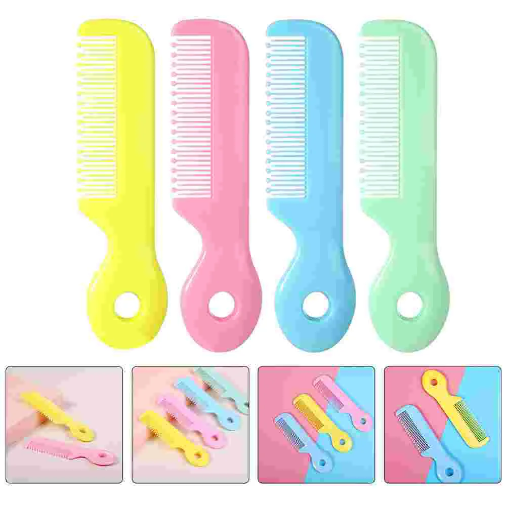 

4 Pcs Mini Fine Tooth Pet Comb Toddler Baby Cleaning Tool Wide Tooth Infant Hair Brush Newborn