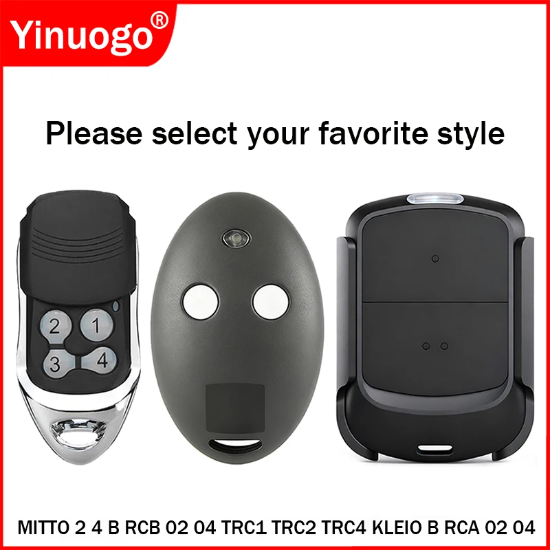 télécommande B RCB02 RCB04 MITTO 2 4 KLEIO B RCA 02 04 TRC1 TRC2 TRC4 télécommande de porte de Garage ouvre-porte 433.92MHz