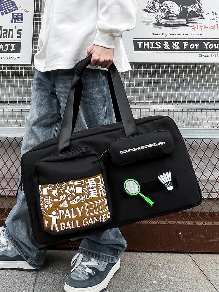 حقيبة كرة الريشة لمضرب 3 قطع، حقائب رياضية ولياقة بدنية محمولة باليد، حقيبة مضرب ذات سعة كبيرة للجنسين، حقيبة كتف متعددة الطبقات،