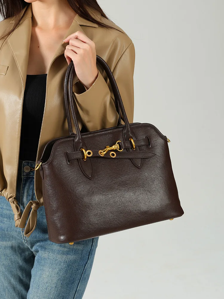 YANATARI Genuine Leather Woman Bag Shoulder Bag Handbags Ladies Crossbody Bags Luxury Designer Minimalism Bag Cattle Leather
