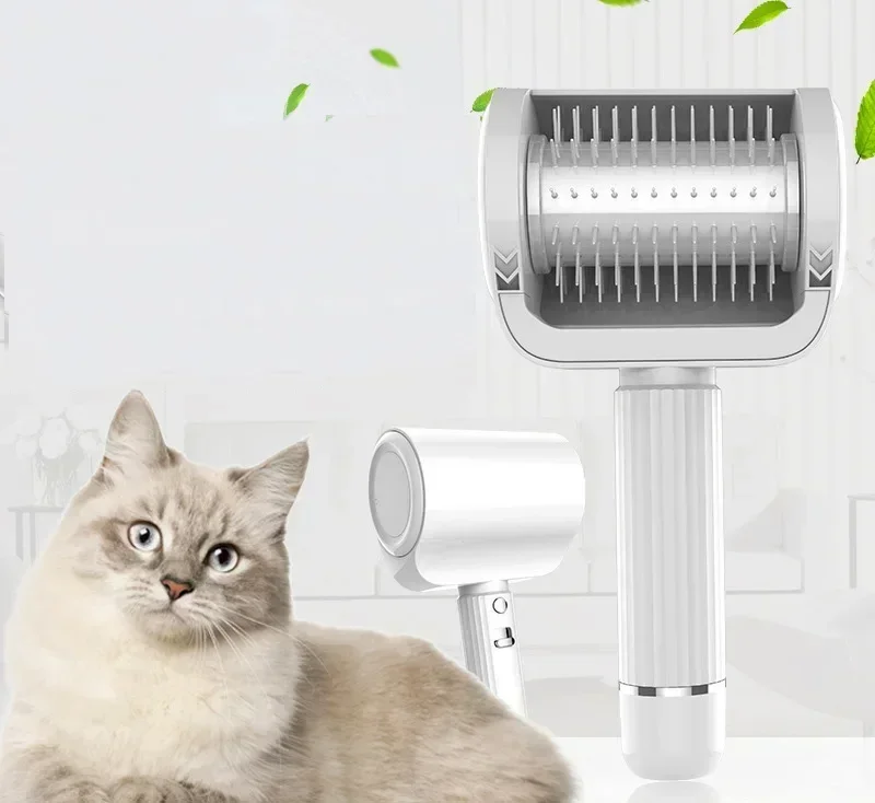 Electric Pet Hair Removal Comb with Two-speed Rechargeable Model, Long Battery Life, Combing and Massage Functions