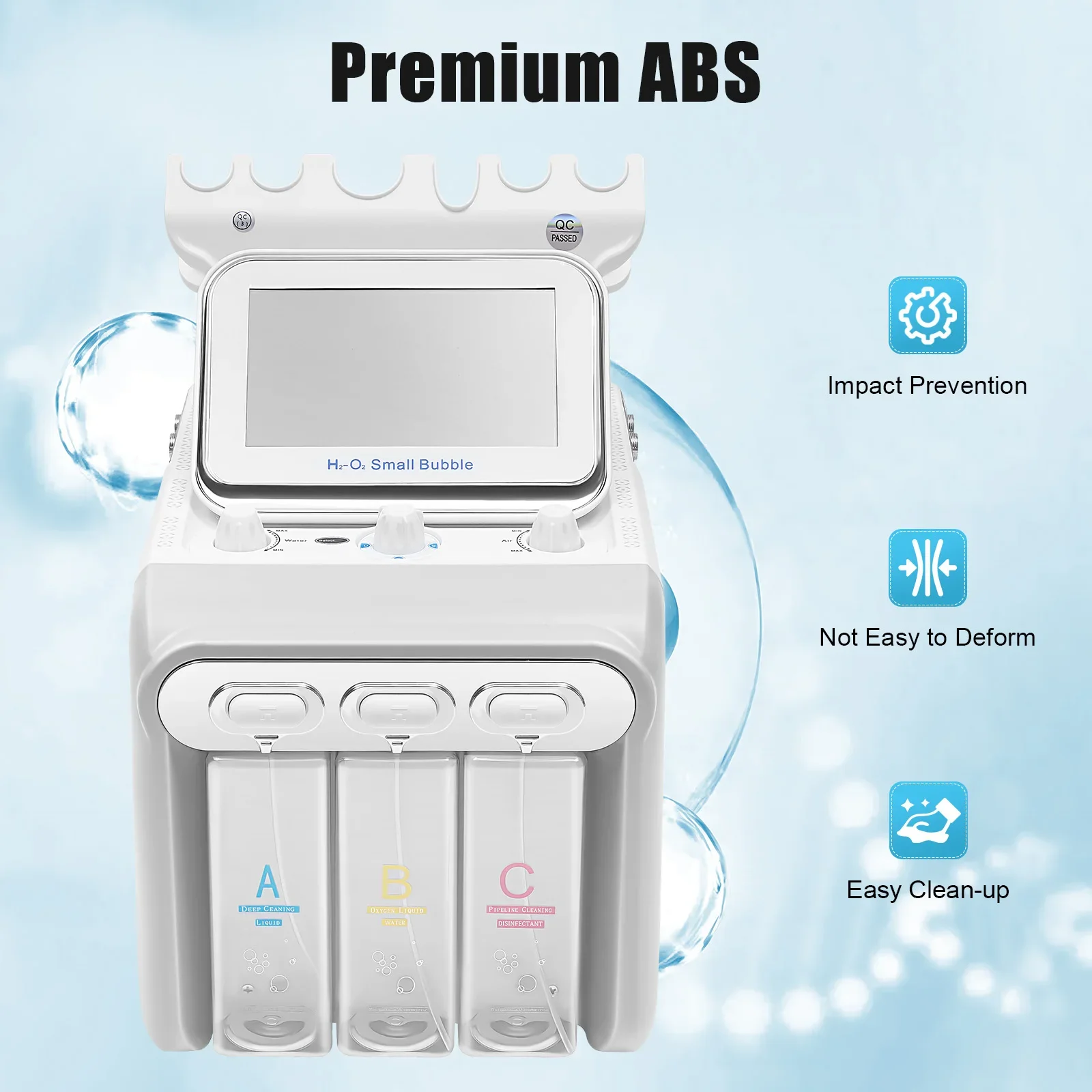 Macchina di bellezza da 80 W, macchina multifunzionale per la bellezza del viso con microbolle di idrogeno e ossigeno 6 in 1, dispositivo per la pulizia/la cura della pelle standard degli Stati Uniti