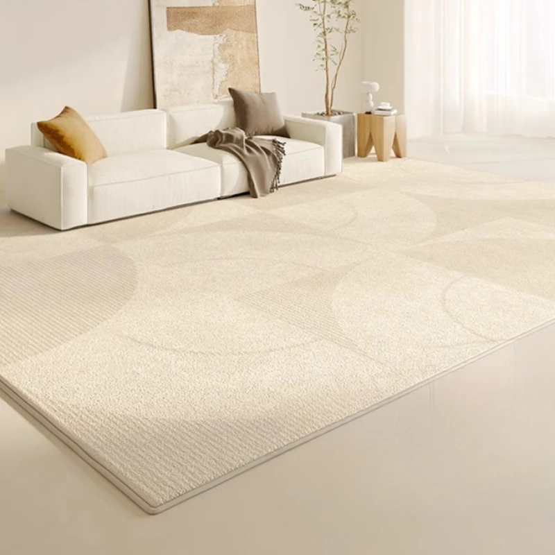 Geometric Artistic Cream Carpet Luxury Living Room Decorative Carpets Comfortable Soft Beige Bedroom Rugs Washable Creative Rug