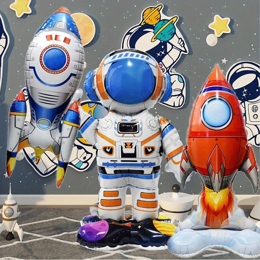 

1pc Space Astronaut Rocket Aluminum Film Balloon Children's Space Theme Party Decoration Balloon