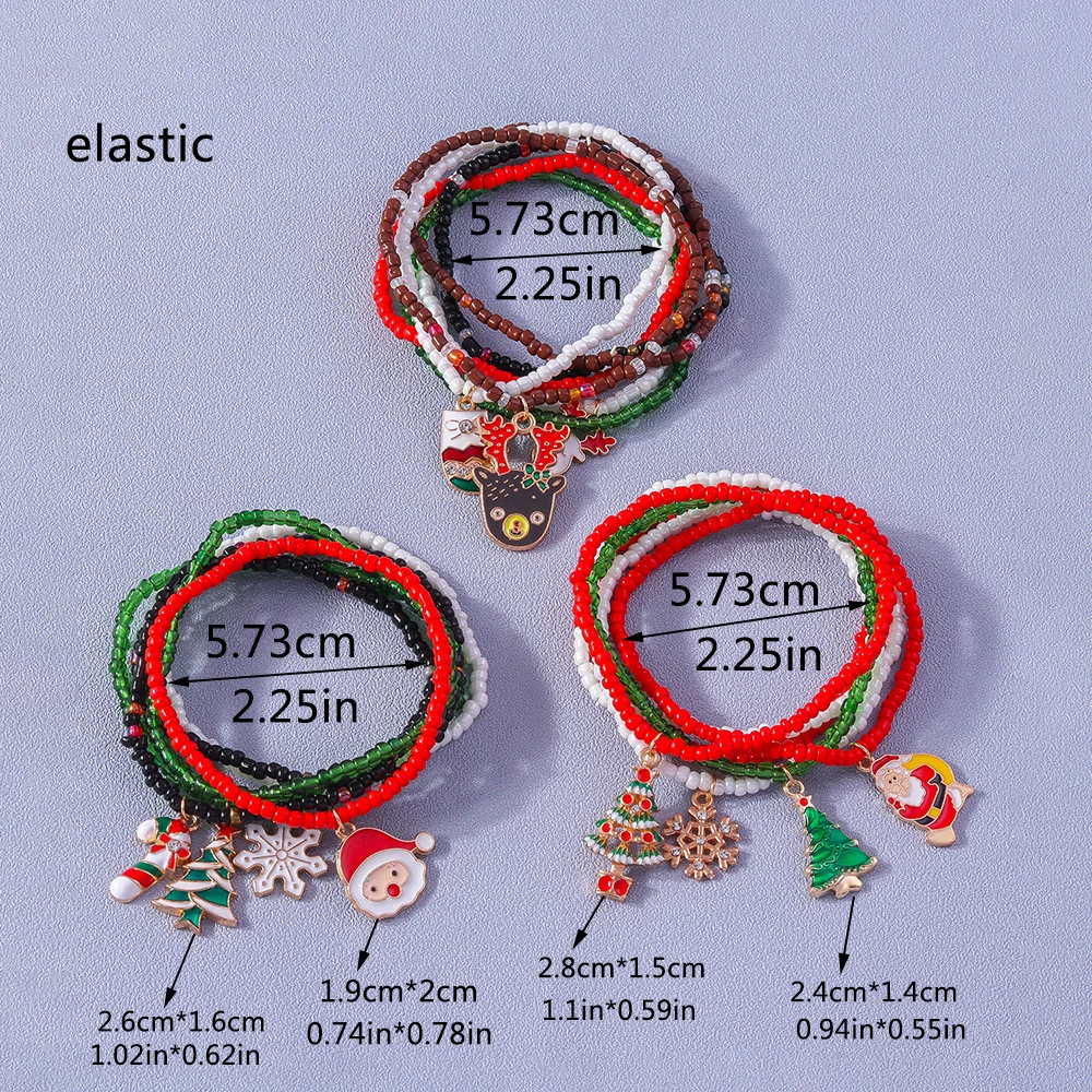 Aihua Neue 10 teile/los Weihnachten Armbänder für Frauen Mädchen Santa Claus Deer Glocke Weihnachten Baum Armband Charme Armreif Schmuck Geschenke – Detail 9