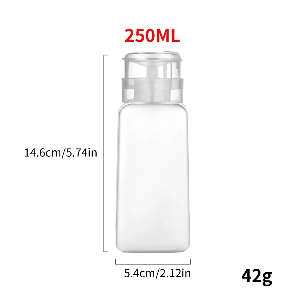 المحمولة 60/150/180/250 مللي مسمار زجاجة البلاستيك مكافحة تجاوز مزيل طلاء الأظافر زجاجة إعادة الملء الحاويات أدوات مانيكير