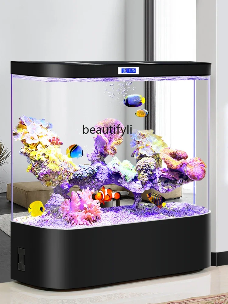 

New Home Living Room Floor Large Fish Tank Ecological Circulation Filter Change Water Integrated Aquarium