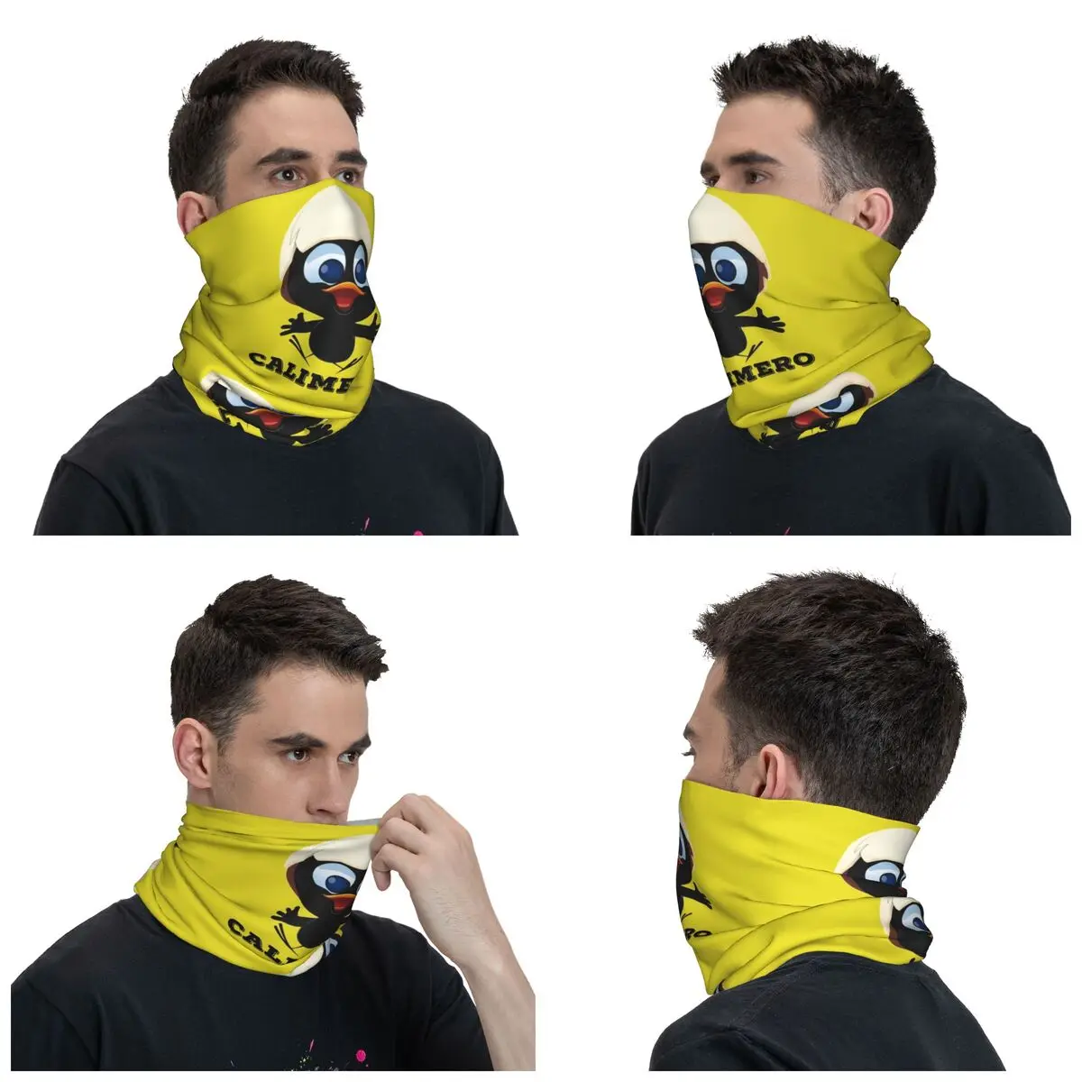 Cute Cartoon Chiken Calimero Neck Gaiter Women Men UV Face Shield Winter Bandana Scarf for Cycling