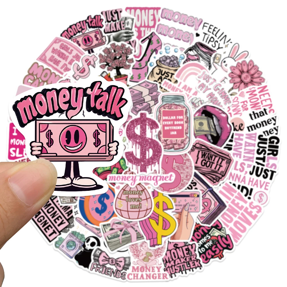 50 قطعة المال الكتابة على الجدران الفينيل ملصقات مقاومة للماء لزجاجة المياه المحمول الهاتف الأمتعة للبالغين حفلة تفضل الفصول الدراسية المكافآت #3