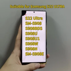 Super AMOLED LCD For Samsung Galaxy S22 Ultra LCD S908 S908B S908U Touch Screen Digitizer Assembly Replacement With black dots