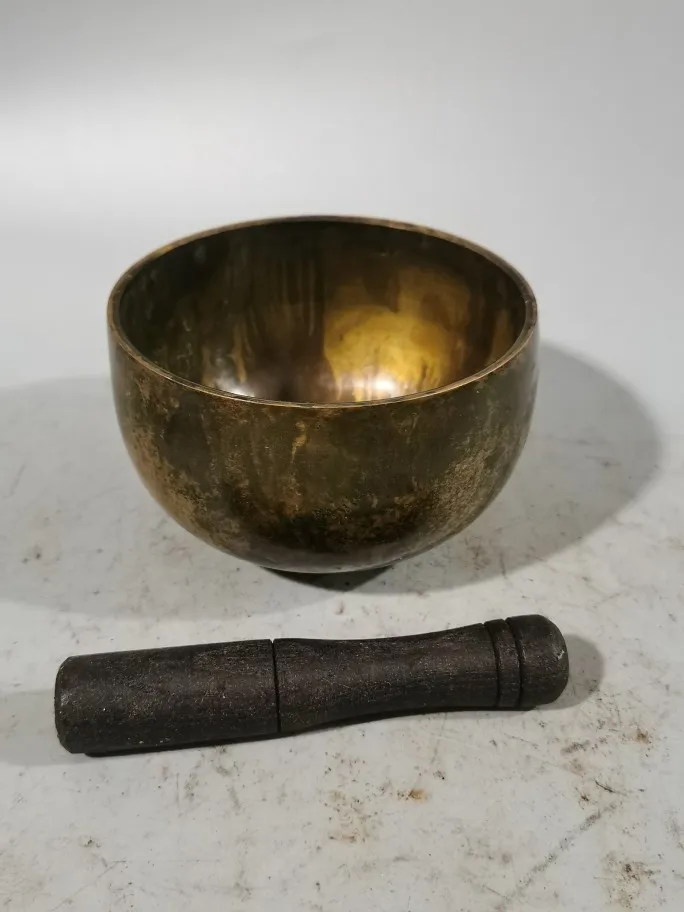 Full Moon Singing Bowl Nepal Handcrafted Meditation Sound Therapy Chakra Healing Brass Copper