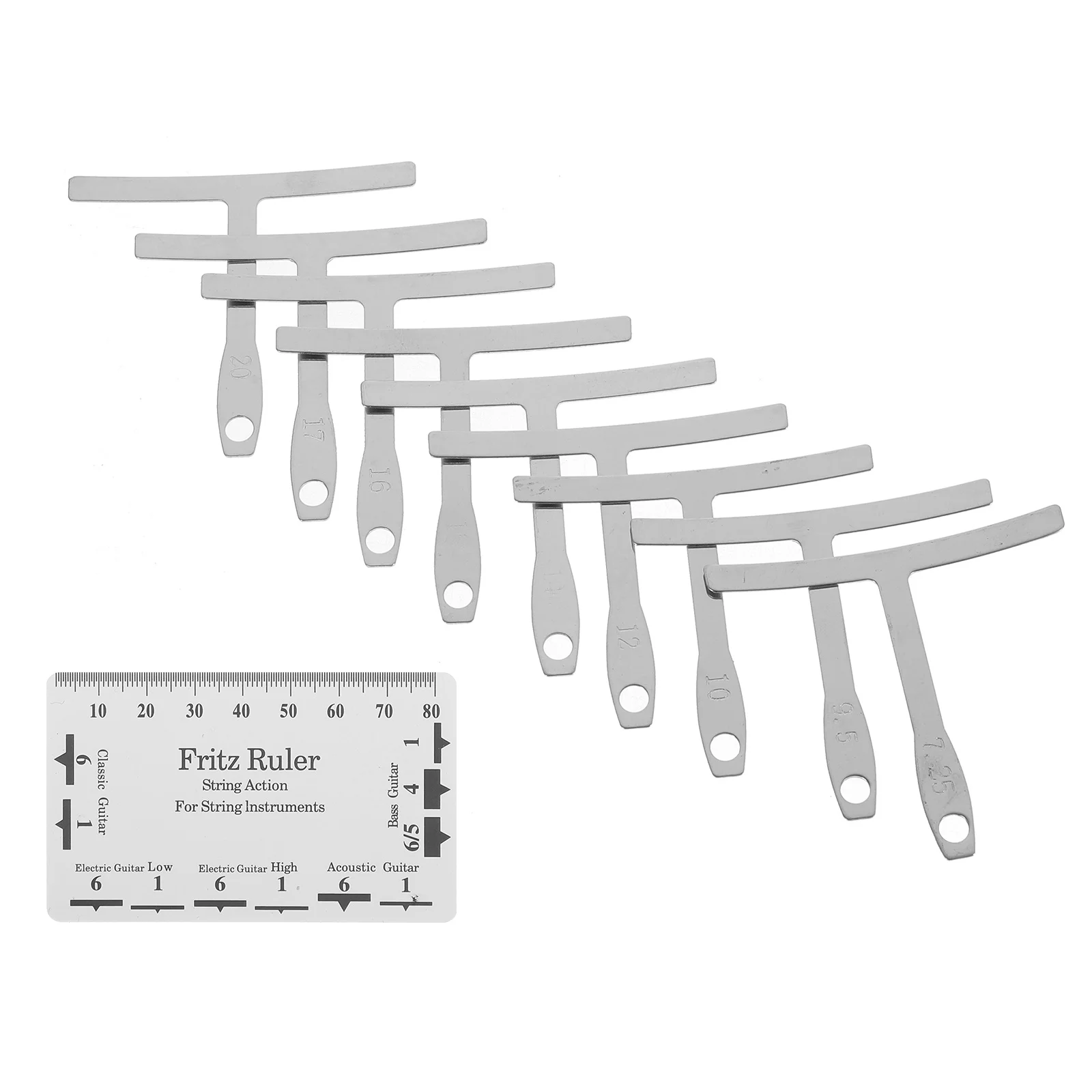 

1Set Guitar String Action Gauge Tool Durable Anti-Rust Smooth Edges Accurate Measurement Nut Groove Depth Bridge Groove Pickup