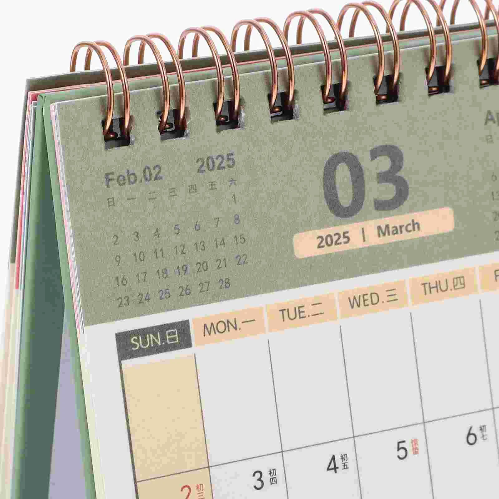 2025 Bureaukalender Kleine tafel Staande flip-kalenders Mini Desktop voor decoratief