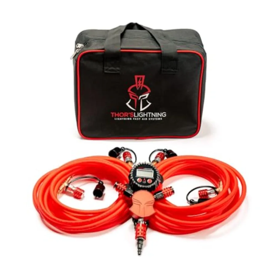 

Thors Lightning Adventure Gear Rapid 4-Tire Inflation/Deflation System Dynamo Lock-On Air Chucks High Flow Candy Red Midsize
