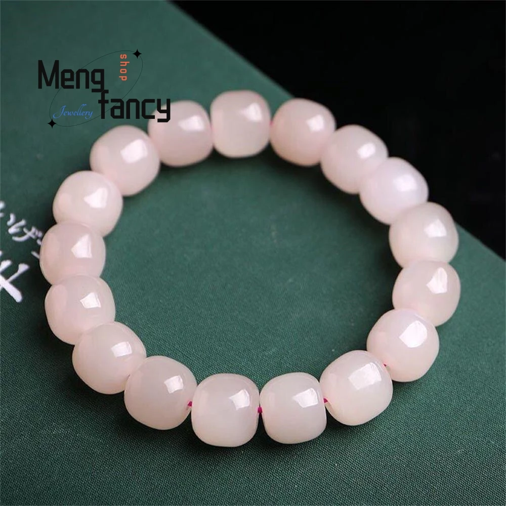 

Natural Hetian Bluish-White Jade Sugar Ingredients Bracelet High-grade Exquisite Fashion Jewelry Best Selling Fine Holiday Gifts