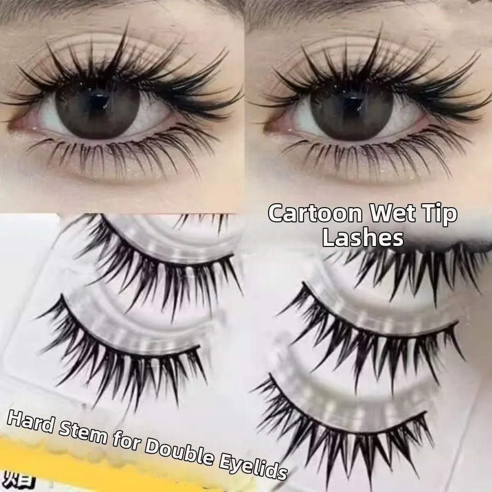 5 pairs/Box Black Comic False Eyelashes 10-13MM Easy To Wear DIY Lashes Extension Cos Lightweight Cartoon Demon Fake Eyelashes