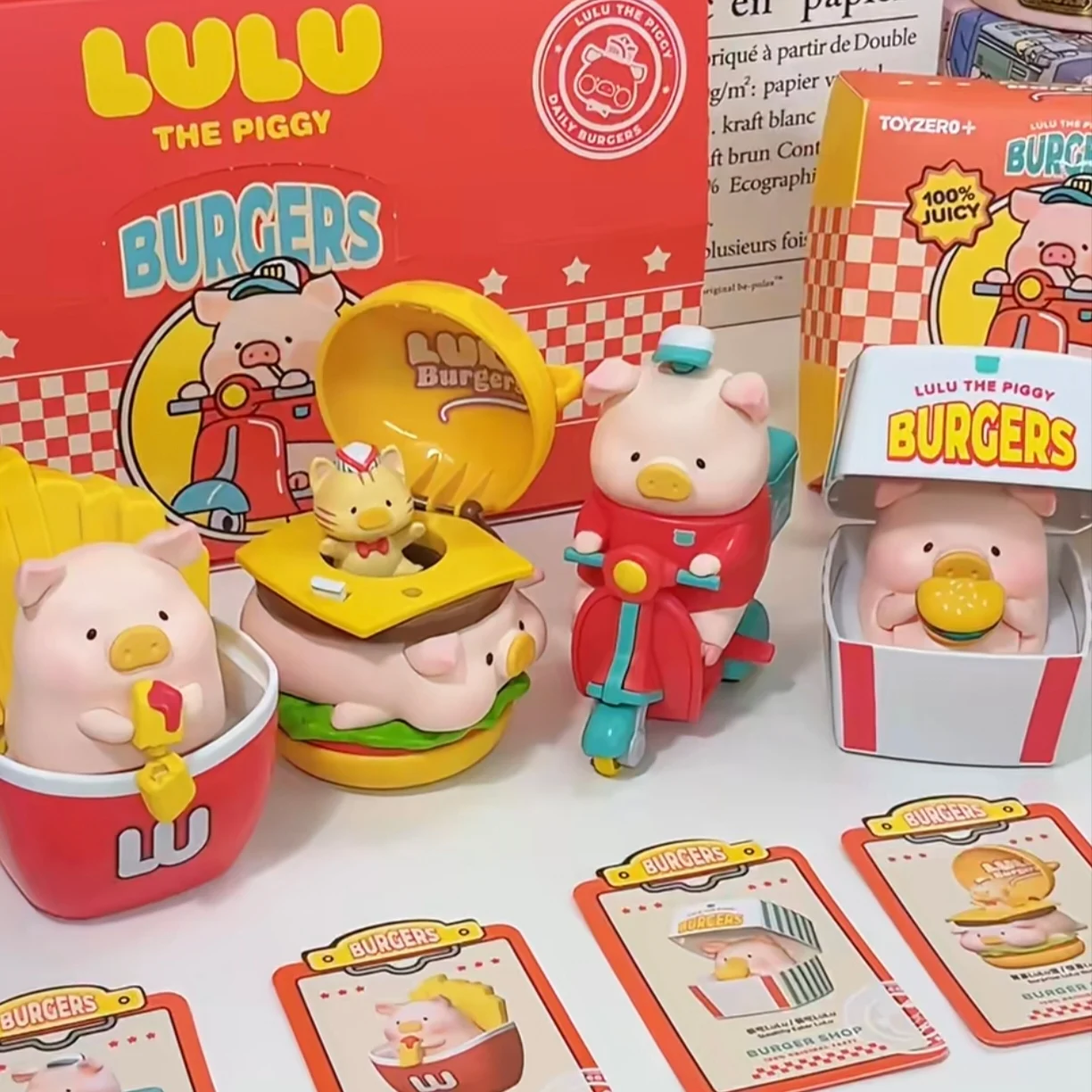 

Original New Canned Lulu Pork Burger Urgent Delivery Movable Series Trendy Blind Box Model Figurine Desktop Ornament Toy Gift