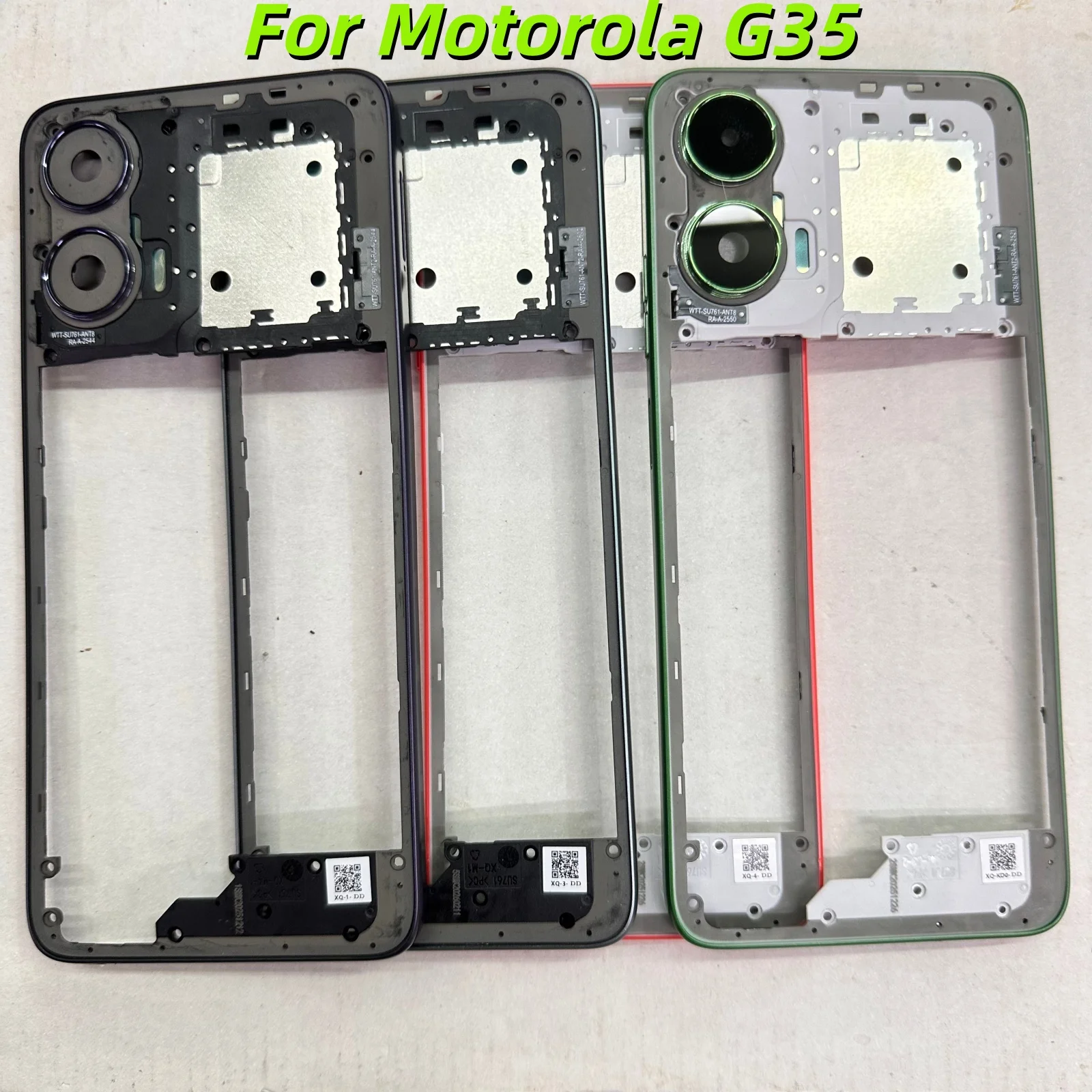 Middle Frame For Motorola Moto G35 Middle Frame Front Housing Bezel With Side Button With Free tools Replacement