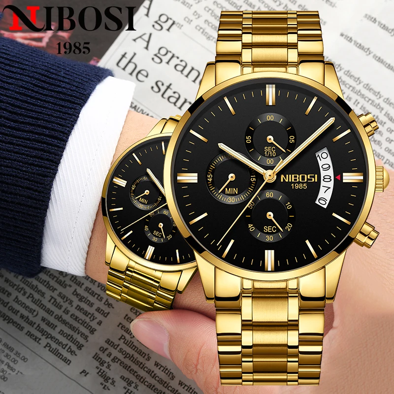 NIBOSI Mens Watches Luxury Top Brand Relogio Masculino Famous Men's Fashion Casual Dress Watch Military Quartz Wristwatches Saat