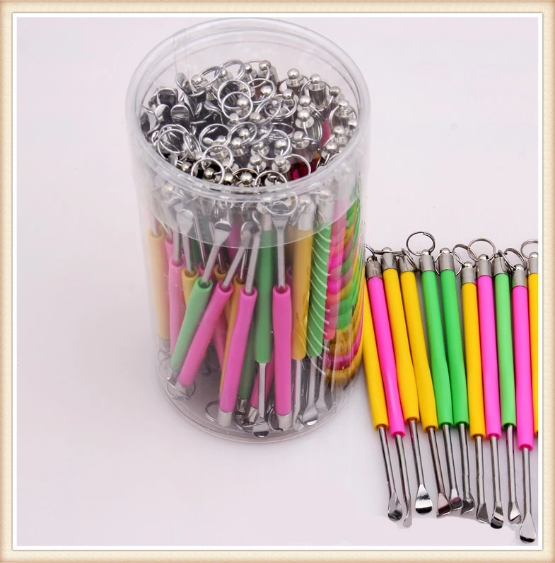 

100pcs/Set Stainless Steel Earwax Eartip Cleaner Curette Screw Remover Stick Pick Tool Random Ear Care