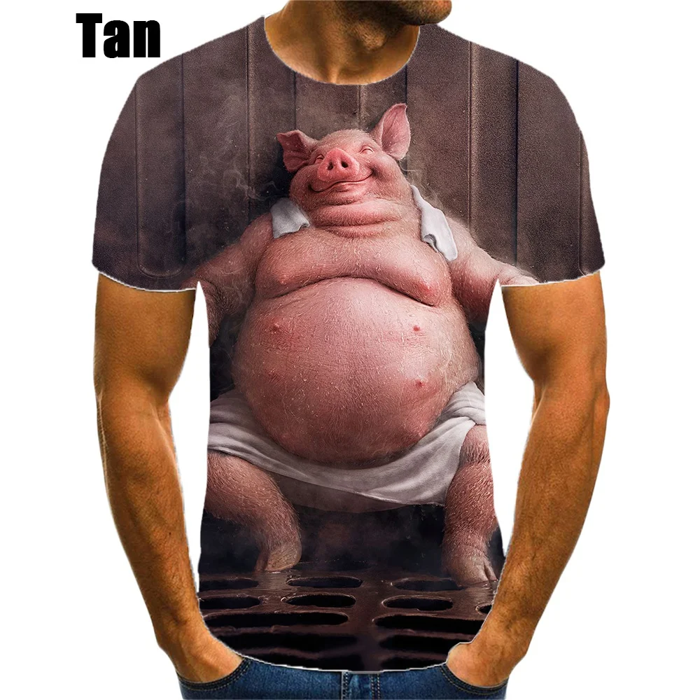 New Fashion Pig 3D Printed T-shirt Men\'s and Women\'s Summer Casual Short Sleeve Crew Neck Shirt Top