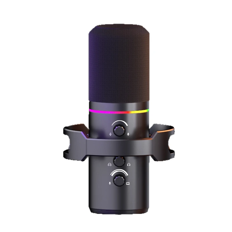 

USB super heart-shaped pointing cross-border game microphone RGB dynamic e-sports live broadcast microphone