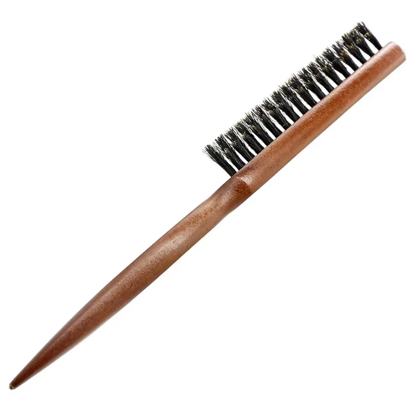 1 pc Natural Boar Bristle Hair Fluffy Comb Wood Handle Hair Brush Anti-static Barber Hair Comb Salon Hairdresser Styling Tool