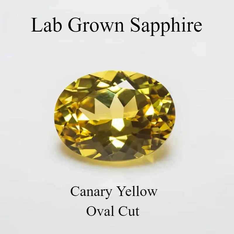 

L-Top Lab Grown Sapphire Oval Cut Canary Yellow VVS1 Charms Diy Advanced Jewelry Making Materials Selectable Certificate
