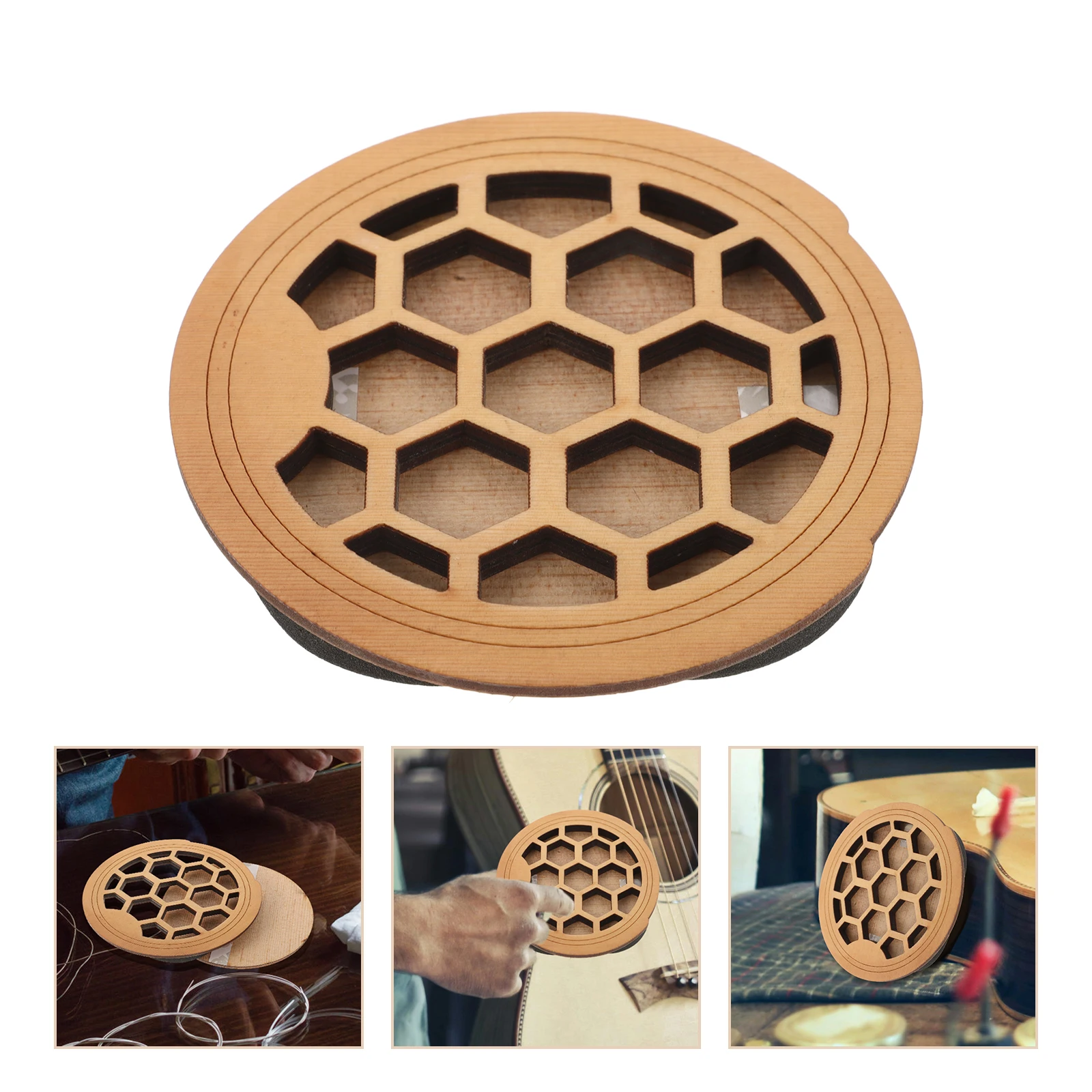 

Wooden Sound Hole Cover Guitar Case Humidifier Cabinet Electric Accessories Acoustic Soundhole