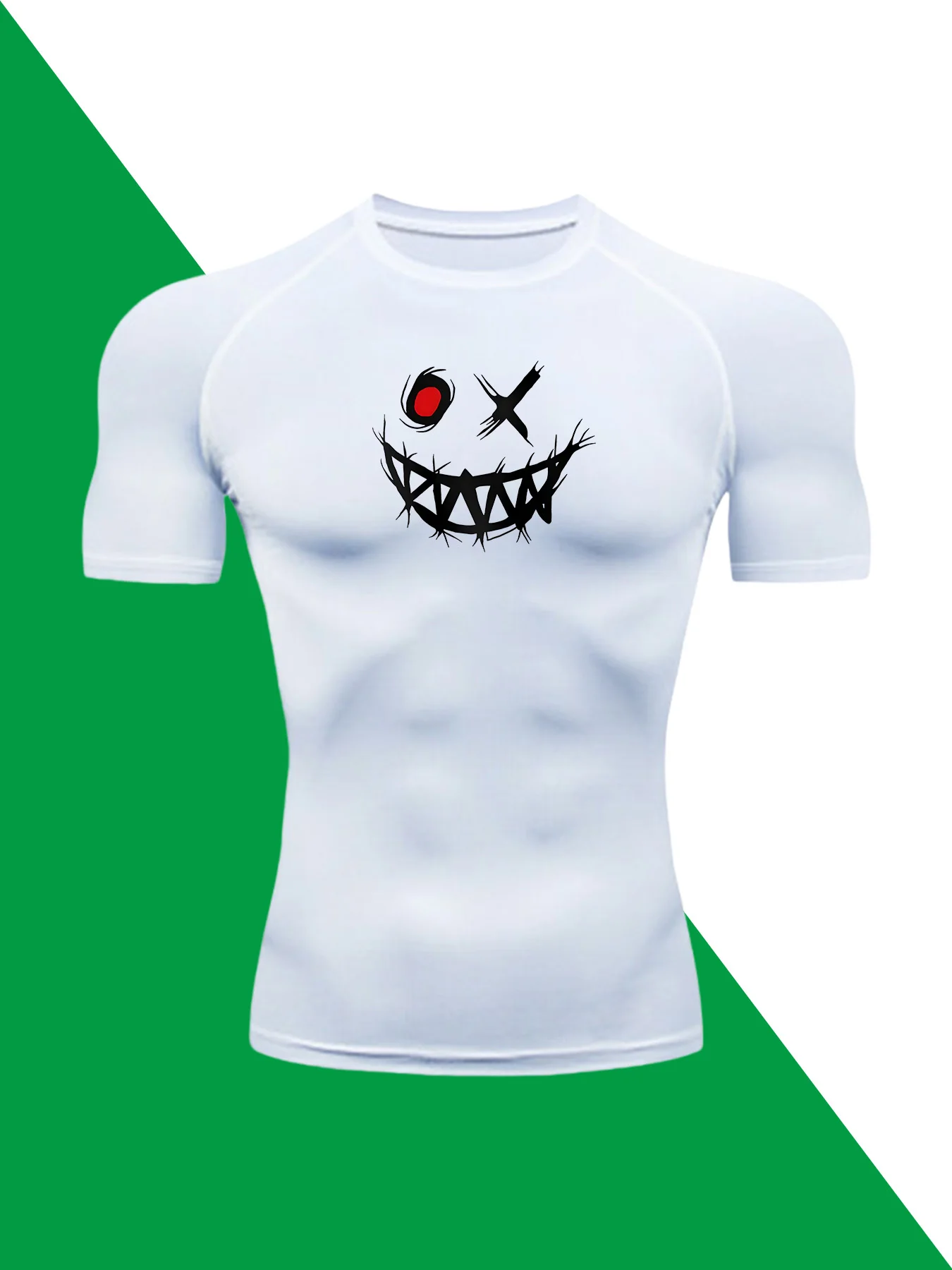 

SportsRunning Trends Fitness Clothing Trends Cool Trends Multifunctional Joker Evil Expression Printed Shirt Quick BreathComfort