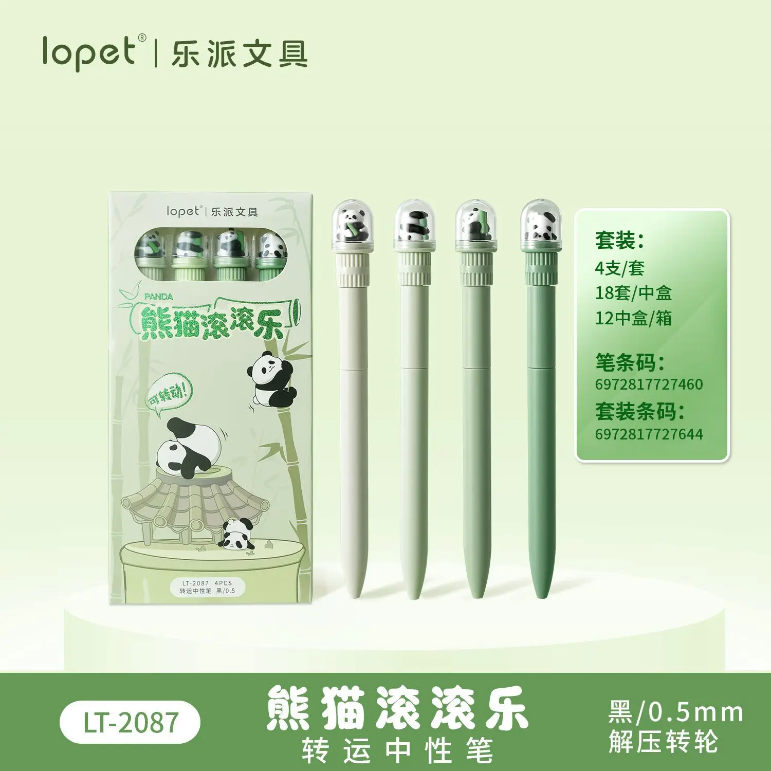 4/8 szt. Długopis żelowy Lopet Retro Panda, Kawaii Śliczny Ins Gładki i Łatwy w Pisaniu ST Podpis canetas 0.5mm Czarny wkład artykuły papiernicze — zdjęcie produktu 6