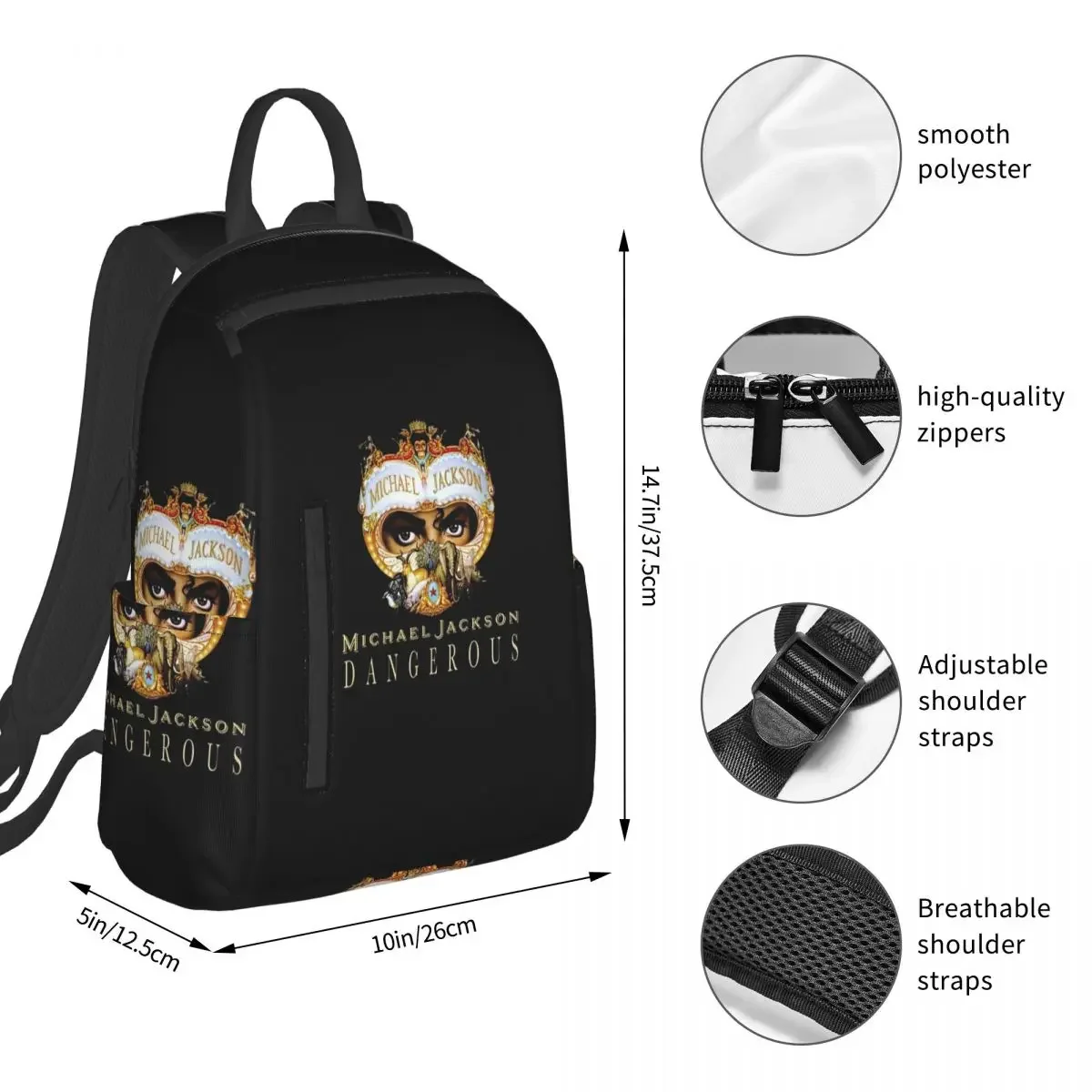 Michael Jackson Dancing Backpack Student BookBag Kids School Bag Computer Shoulder Bags Men Women