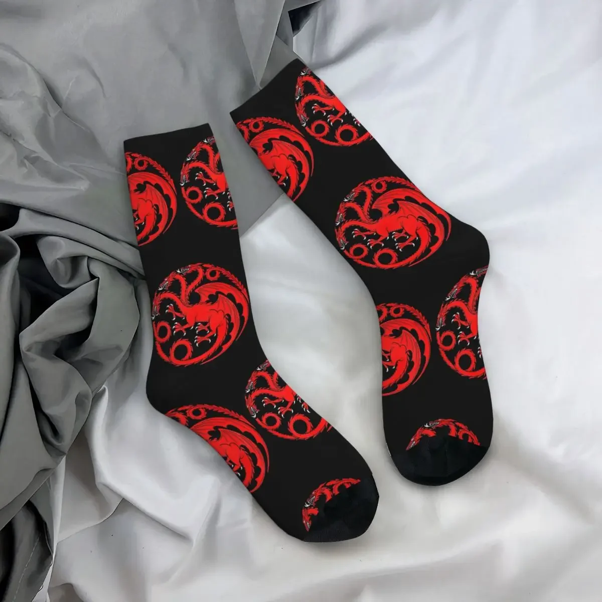 

All Seasons Crew Stockings House Targaryen Socks Fashion Long Socks for Men Women Valentine's Day Gifts