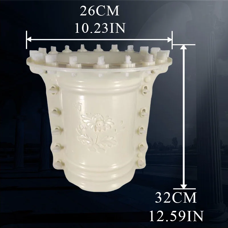 Extra Large round Cement Flower Pot Mold Plastic Steel for Orchid European Bonsai Model with Bottom Grouting DIY Gardening Tool