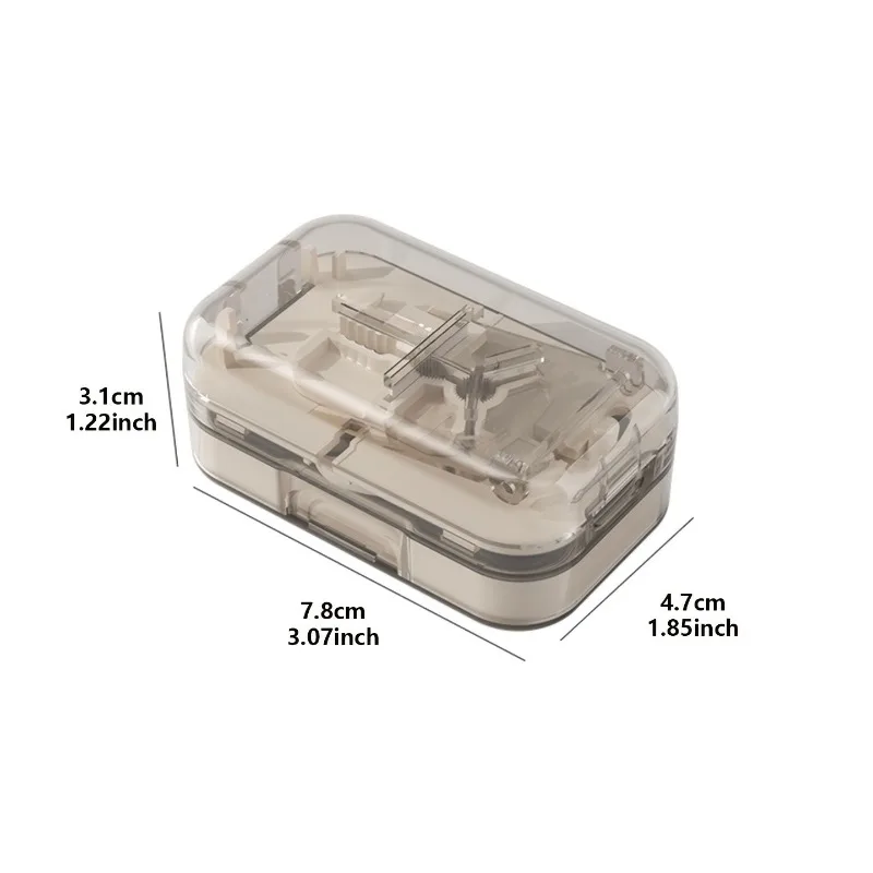 1pc Multifunctional Portable Medicine Box Cutter, Storing Drugs in 3 Compartments, with a Split Design of 1/2/3, Portable.