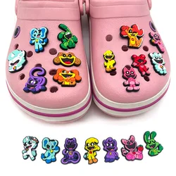 19pcs/set smiling critters Shoe Charms Shoe Flower Cute Cartoon Funny Shoe pretty Accessories Fit Croc Clog Buckle Unisex Gifts