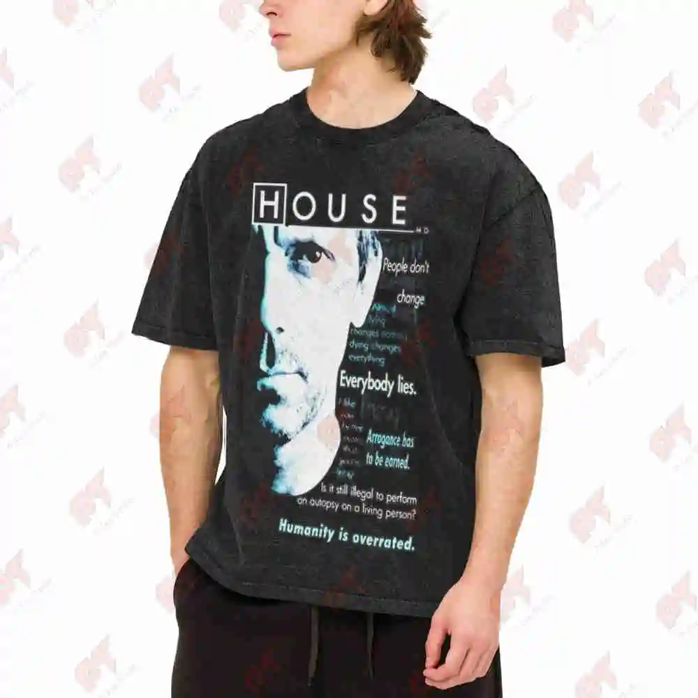 House MD Humanity Is Overrated Vintage Washed Tee Pure Cotton T-Shirt