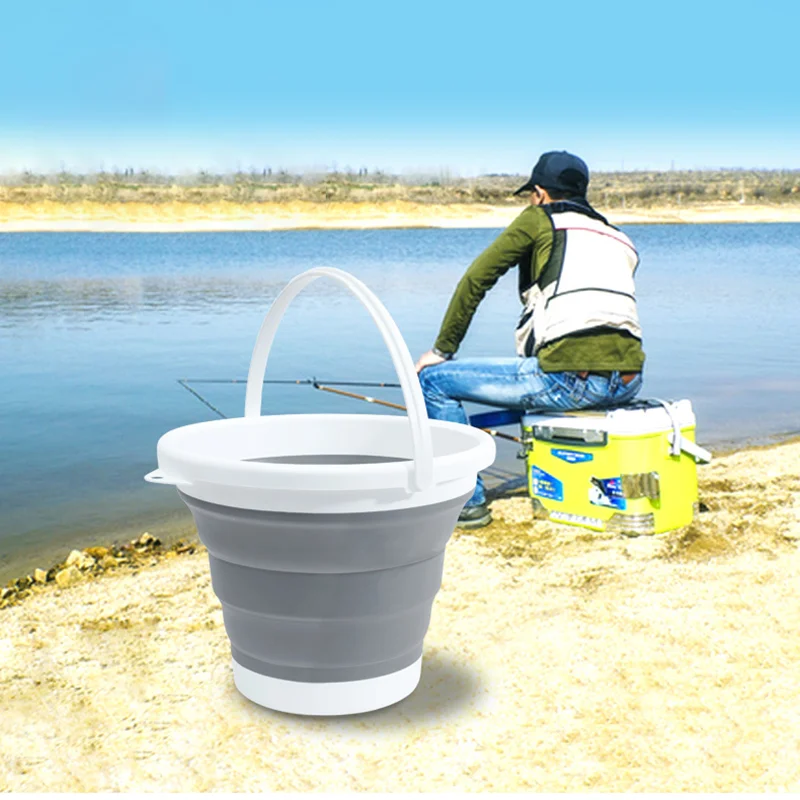 Secchio pieghevole 10/3L secchio pieghevole portatile secchio per lavaggio auto in silicone secchio da campeggio da viaggio per pesca all\'aperto