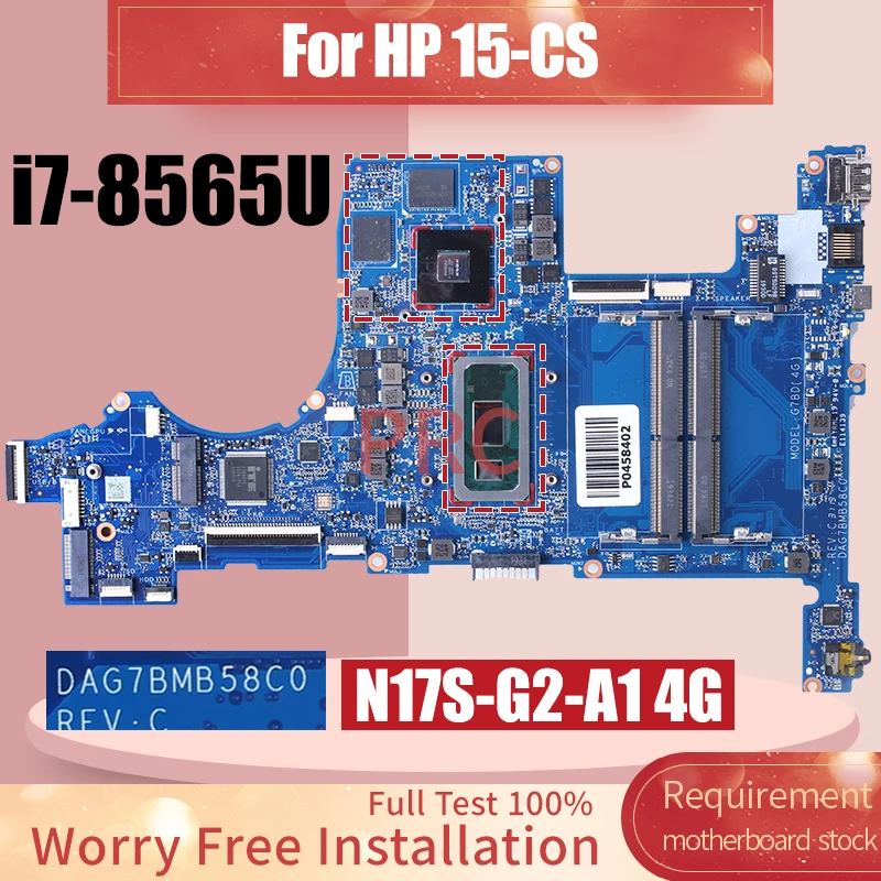 DAG7BMB58C0 For HP PAVILION 15-CS 15T-CS200 Laptop Motherboard i7-8565U MX250 4G L50260-601 L50260-601 Notebook Mainboard Tested